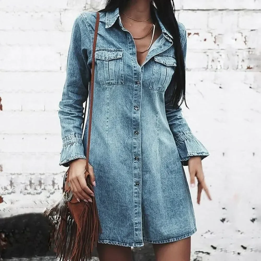 Boutique Denim Blue Dress - Picture 1 of 4